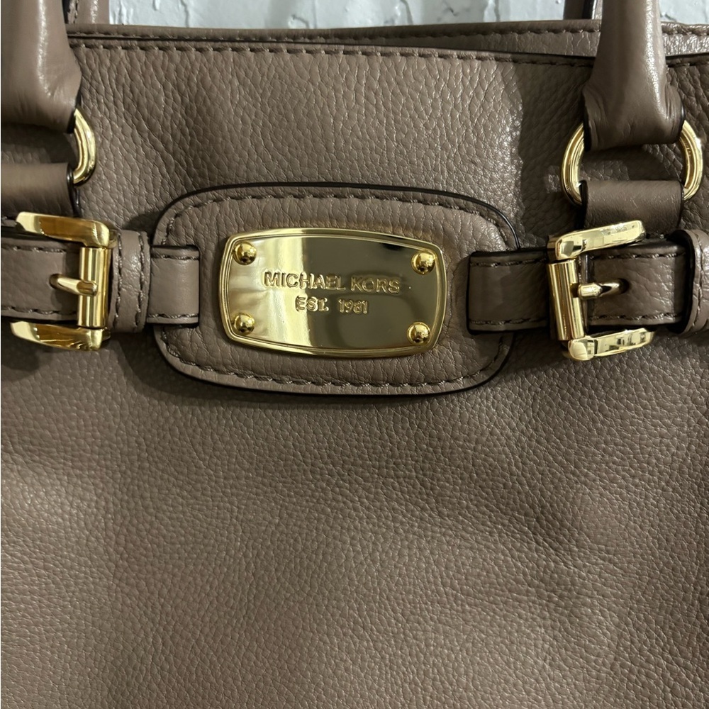Michael Kors Brown Leather Tote Bag Crossbody Shoulder Purse - Picture 5 of 10